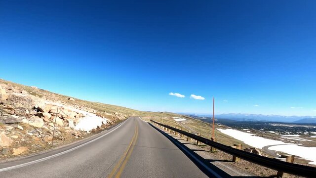 Beartooth Pass Rocky Mountains Wyoming Highway 212 Beartooth Highway Driving POV