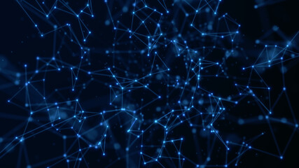 Abstract technology background from lines and dots. Plexus space geometrical backdrop