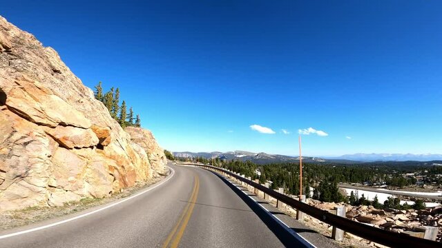 Beartooth Pass Rocky Mountains Wyoming Highway 212 Beartooth Highway Driving POV
