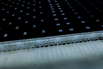 Night Loading dock at a warehouse. modern logistics center. dock