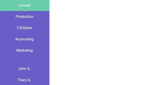 Cursor Slides Over and Clicks New Unread Messages in Business Company Messaging Platform For Job Work. Mouse Cursor Slides Over Clicking Unviewed Unseen in Company Communication System