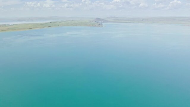 Lakes Shira and Bele expanses of Siberia, forests of Russia, aerial view, drone, Khakassia, Russia