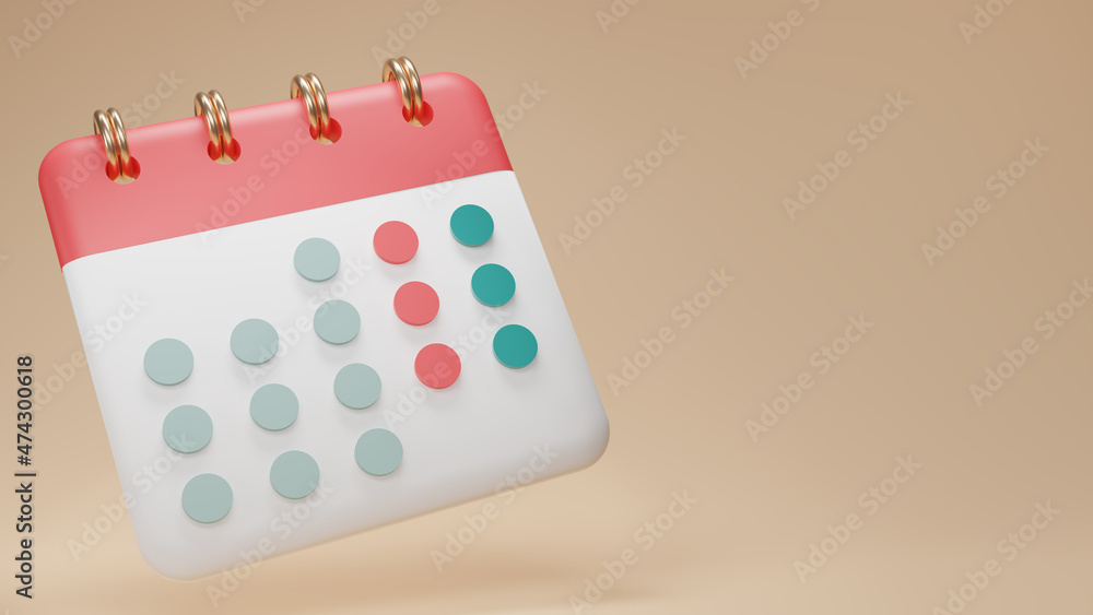 Poster 3d render minimal note icons with copy space for texts isolate on beige background. blank paper cale