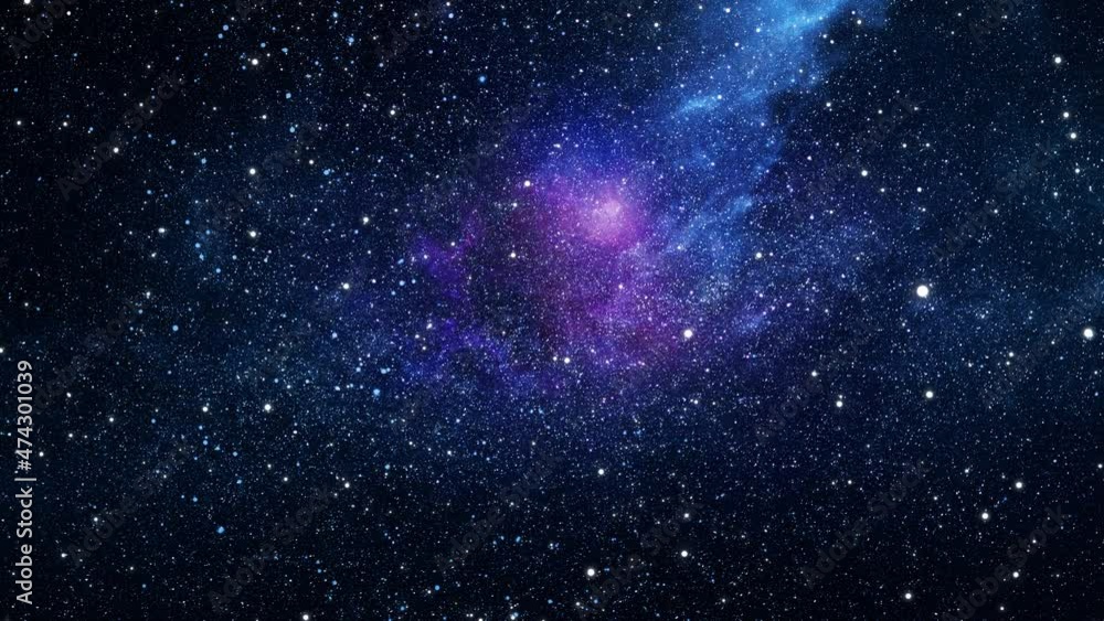 Canvas Prints animation of flying through glowing nebulae.