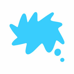 Text bubble. Hand drawn vector bubble templates for text messages. Colorful cartoon sticker isolated on the white background. Doodle text speech form templates. Blank empty blue speech bubble. Cloud.