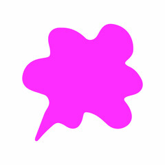 Text bubble. Hand drawn vector bubble templates for text messages. Colorful cartoon sticker isolated on the white background. Doodle text speech form templates. Blank empty pink speech bubble. Cloud.