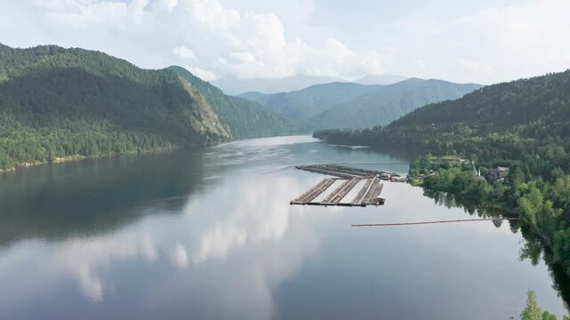 Beautiful lakes Shira and Bele, rivers and lakes of Khakassia, Aerial view, drone, Russia