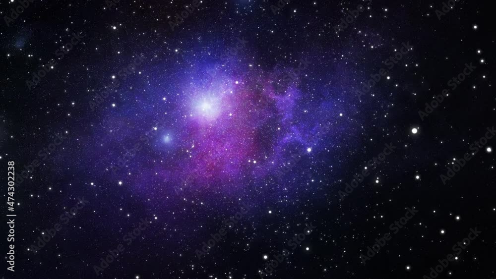 Canvas Prints animation of flying through glowing nebulae.