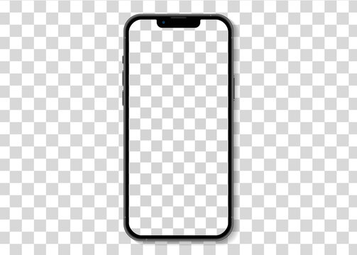 Realistic smartphone mockup. mobile phone vector with blank screen isolated on white background, Vector illustration
