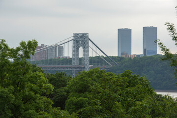 City skyline, Whasington Bridge, New York. USA. 