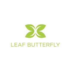 butterfly con leaf logo design 