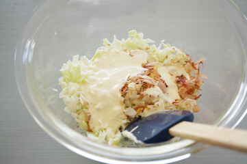 お好み焼きの生地作り