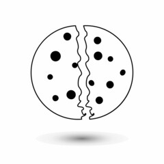 Cookie icon isolated on white background.
Logo concept sign. Vector illustration.
