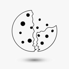 Cookie icon isolated on white background.
Logo concept sign. Vector illustration.
