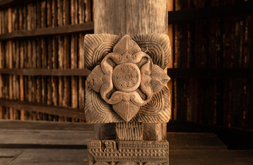 Traditional wood carvings of Embekka Devalaya
