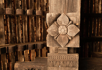 Traditional wood carvings of Embekka Devalaya