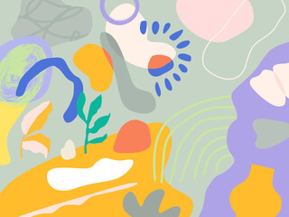 Collage Abstract Cut out colorful background.