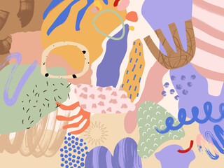 Collage Abstract Cut out colorful background.