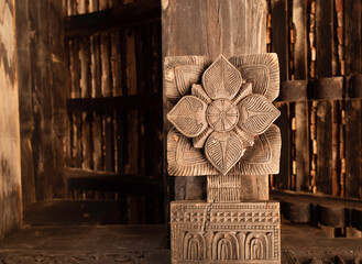 Traditional wood carvings of Embekka Devalaya