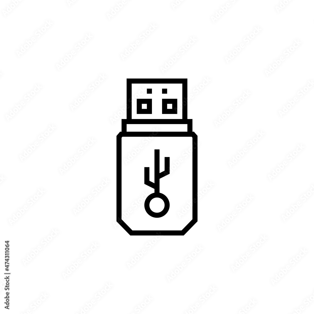 Poster flash disk vector icon. computer component icon outline style. perfect use for logo, presentation, website, and more. simple modern icon design line style