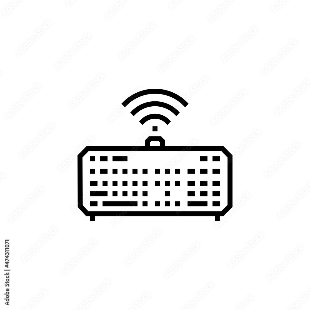 Poster keyboard wireless vector icon. computer component icon outline style. perfect use for logo, presenta