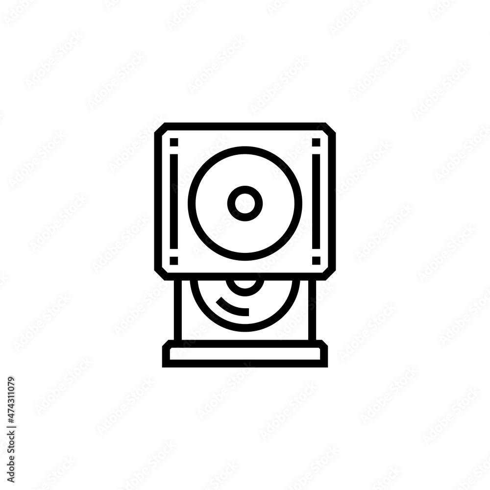 Poster dvd drive vector icon. computer component icon outline style. perfect use for logo, presentation, we