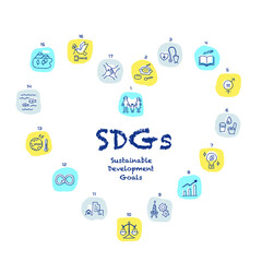 SDGs 　17の目標アイコンセット　ハート