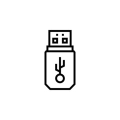 flash disk vector icon. computer component icon outline style. perfect use for logo, presentation, website, and more. simple modern icon design line style