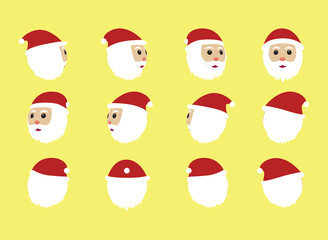 3D Ball Head Christmas Character Santa Rotation Cartoon Vector Illustration