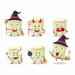 Halloween expression emoticons with cartoon character of banana marshmallow