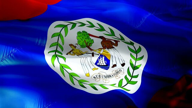 Belizean flag. 3d Belize sign waving video. Flag of Belize holiday seamless loop animation. Belizean flag silk HD resolution Background. Belize flag Closeup 1080p HD video for Independence Day,Victory