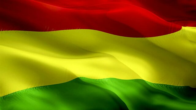 Bolivian flag. 3d Bolivia sign waving video. Flag of Bolivia holiday seamless loop animation. Bolivian flag silk HD resolution Background. Bolivia flag Closeup 1080p HD video for Independence Day,Vict