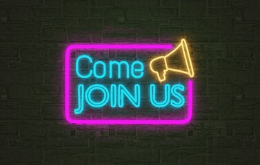 come join us neon light sign