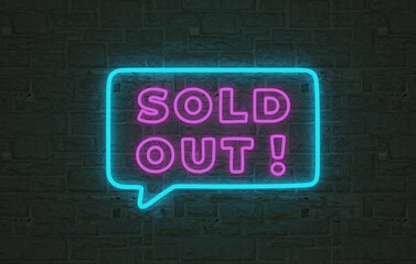 Obraz premium sold out neon light sign