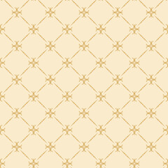 Background pattern with simple decorative ornaments on a light beige background. Fabric texture swatch, seamless wallpaper. Vector illustration