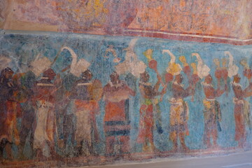 Mexico Bonampak  - Maya archaeological site Bonampak Wall paintings