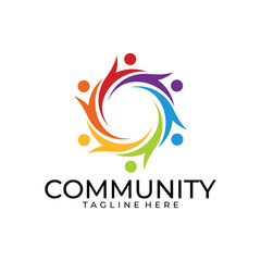 Obraz premium community logo icon