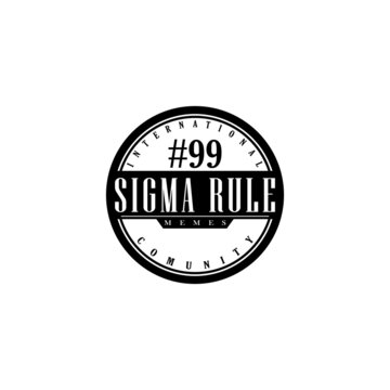 vintage sigma rule 99 meme logo. meme sign. vector illustrator