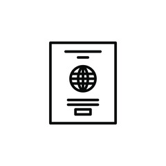 Passport Line Icon, Vector, Illustration, Logo Template. Suitable For Many Purposes.