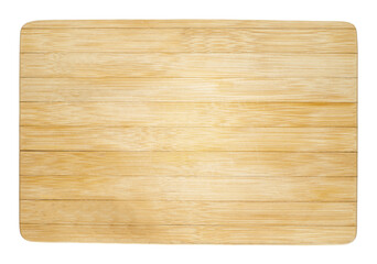 Rectangular scratched grunge cutting board. Wooden texture. Top view, isolated.