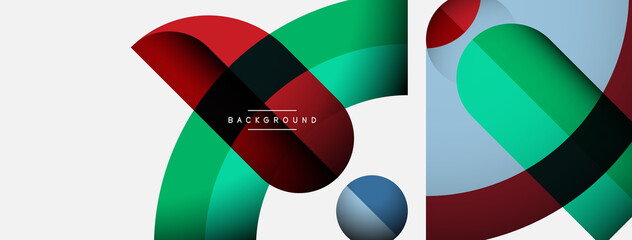 Trendy shapes, color minimal design composition, lines and shadows for wallpaper banner background or landing page