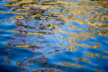 Fototapeta na wymiar A pattern of colourful water reflections,Colourful Water Abstract