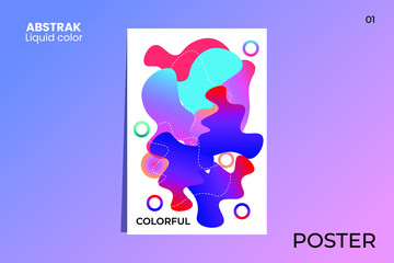 colorful background poster abstrak fluid shapes