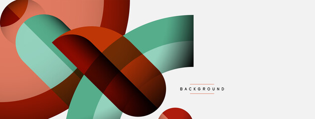 Obraz premium Geometric abstract background. Round shapes, circles, lines composition for wallpaper banner background or landing page