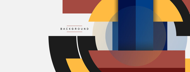 Round geometric shapes lines and circles. Vector template for wallpaper banner background or landing page