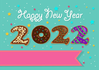Fototapeta premium Donuts New Year 2022