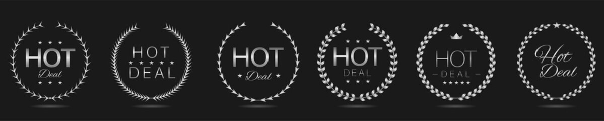 Hot deal Silver laurel wreath label set