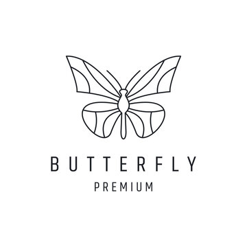 Logo design vector butterfly inspiration linear style icon on white backround