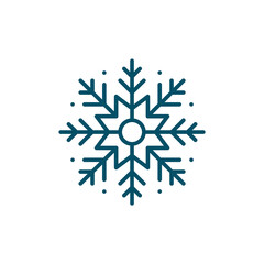 Fototapeta na wymiar Snowflake icon. Winter snow weather, Christmas symbol. Pixel perfect, editable stroke blue icon