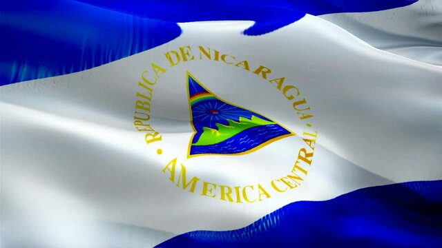 Nicaraguan flag. 3d Nicaragua sign waving video. Flag of Nicaragua seamless loop animation. Nicaraguan flag silk HD resolution Background. Nicaragua flag Closeup 1080p HD video for Independence Day,Vi
